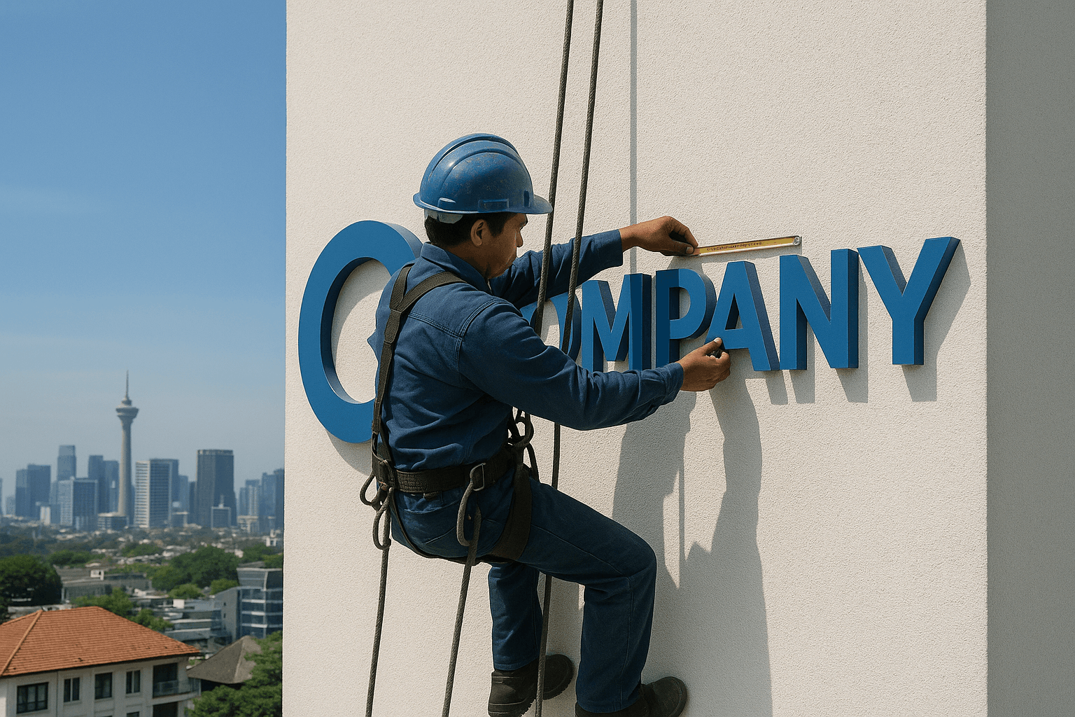 Pemasangan Logo Gedung